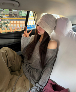 シースルーウエストベルトニット(5color) GREY