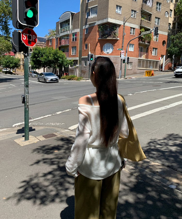 シースルーウエストベルトニット(5color) WHITE