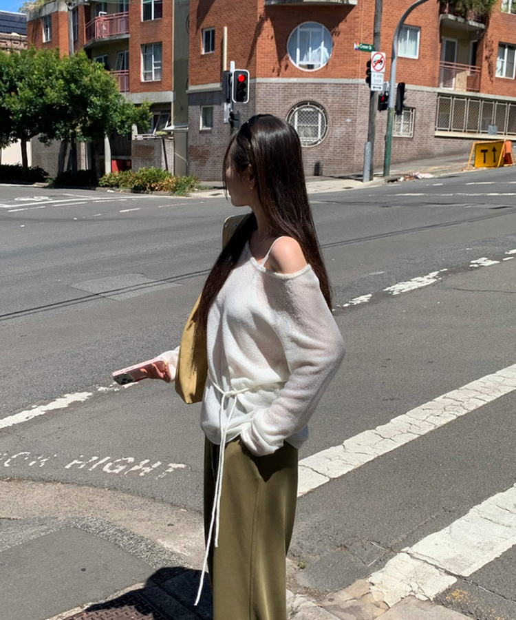 シースルーウエストベルトニット(5color) WHITE