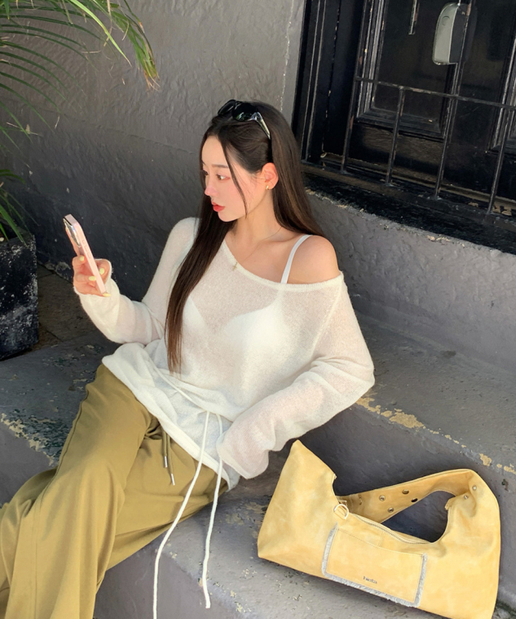 シースルーウエストベルトニット(5color) WHITE