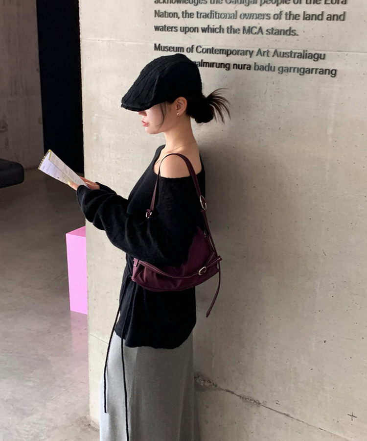 シースルーウエストベルトニット(5color) BLACK