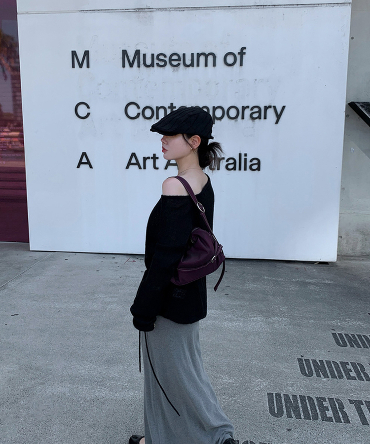 シースルーウエストベルトニット(5color) BLACK