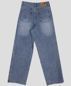 サイドピンテックワイドデニムパンツ