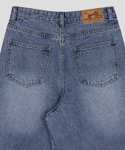 サイドピンテックワイドデニムパンツ