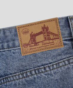 サイドピンテックワイドデニムパンツ