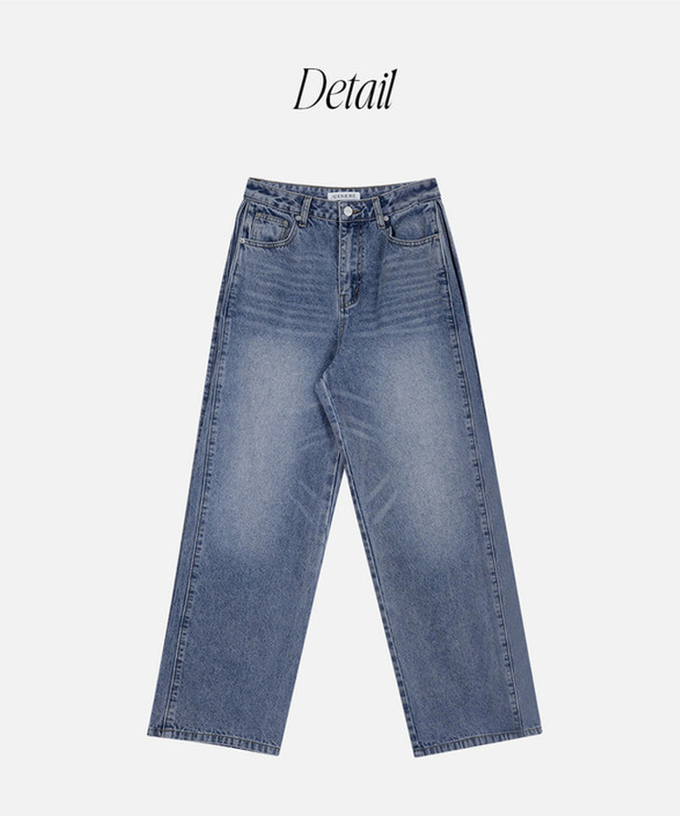 サイドピンテックワイドデニムパンツ