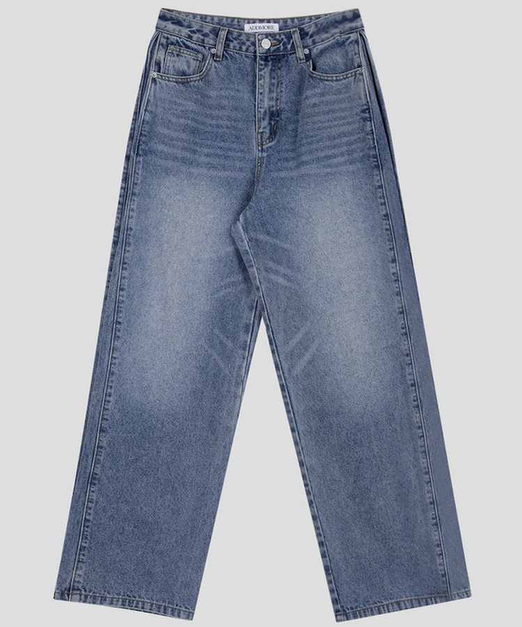 サイドピンテックワイドデニムパンツ