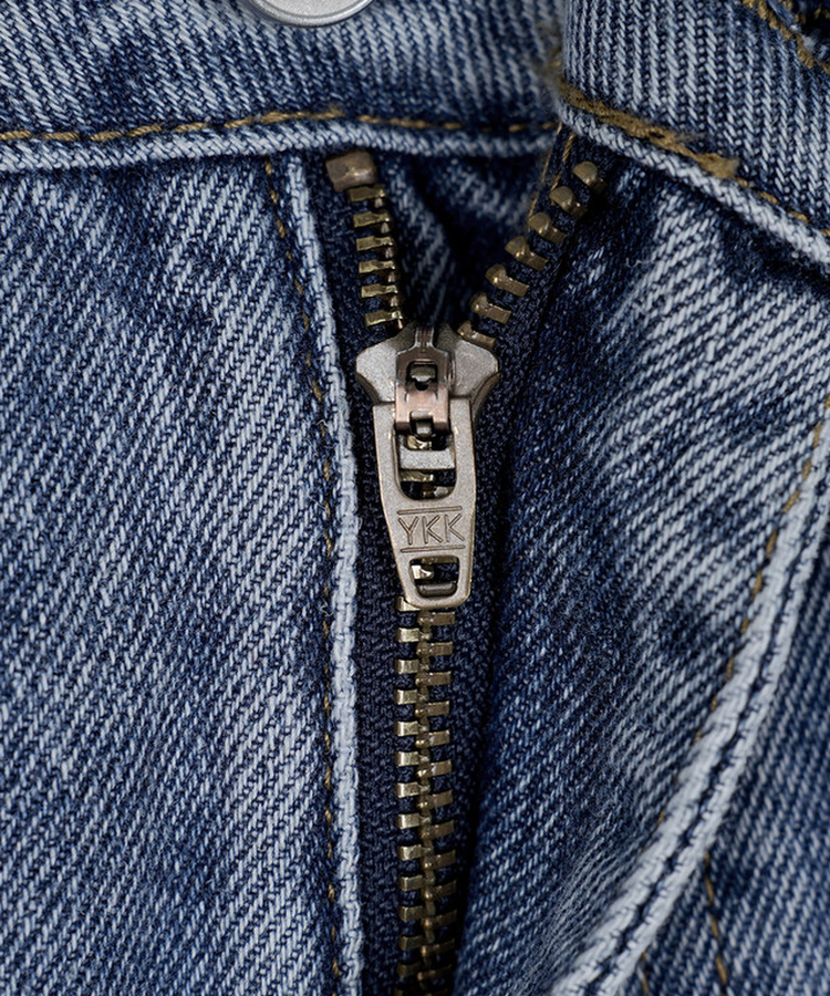 サイドピンテックワイドデニムパンツ