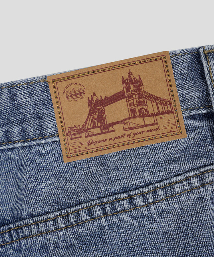 サイドピンテックワイドデニムパンツ