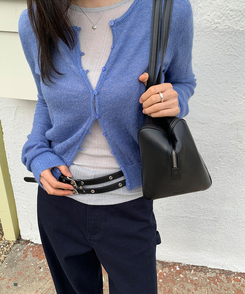 シースルーラウンドカーディガン Smog blue