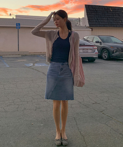 シースルーラウンドカーディガン LIGHT GRAY