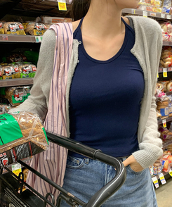 シースルーラウンドカーディガン LIGHT GRAY