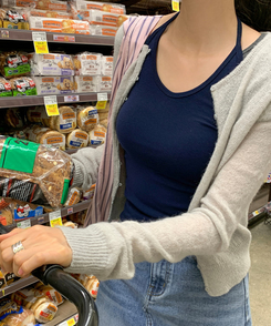 シースルーラウンドカーディガン LIGHT GRAY