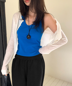 シースルーラウンドカーディガン IVORY