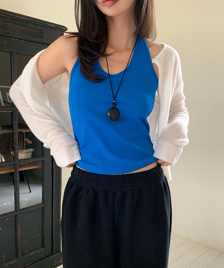 シースルーラウンドカーディガン IVORY