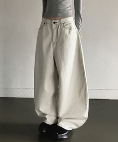 バックルビッグポケットバルーンワイドコットンパンツ STILL