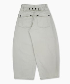 バックルビッグポケットバルーンワイドコットンパンツ
