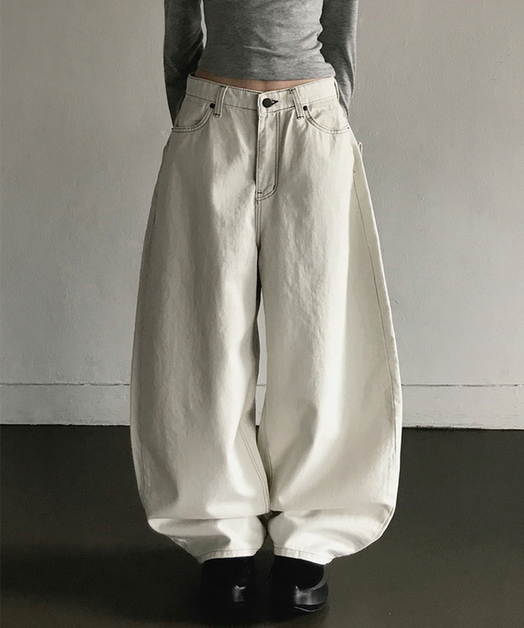 バックルビッグポケットバルーンワイドコットンパンツ STILL