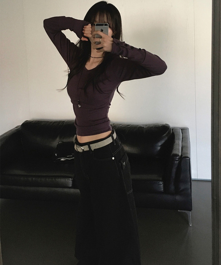 バックルビッグポケットバルーンワイドコットンパンツ BLACK