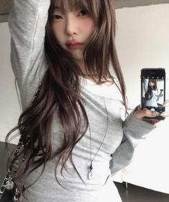 ワンオフキャミソール長袖Tシャツ Merange Gray