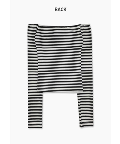 ストライプリボンオフ長袖Tシャツ