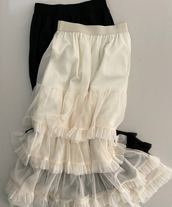 ティアードレースロングスカート