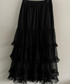 ティアードレースロングスカート