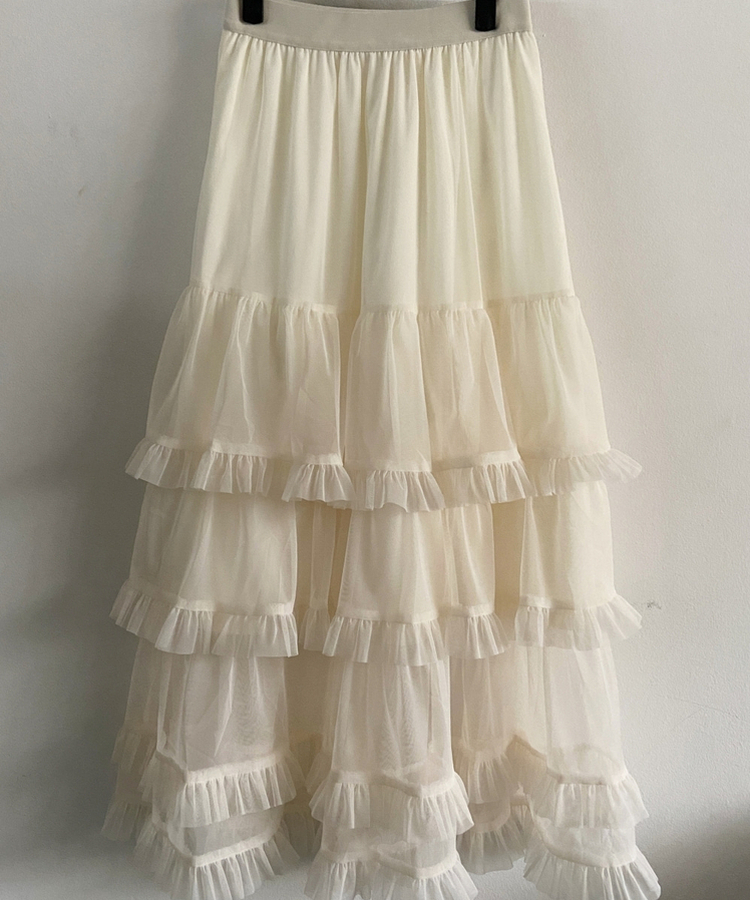 ティアードレースロングスカート