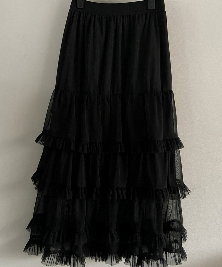 ティアードレースロングスカート