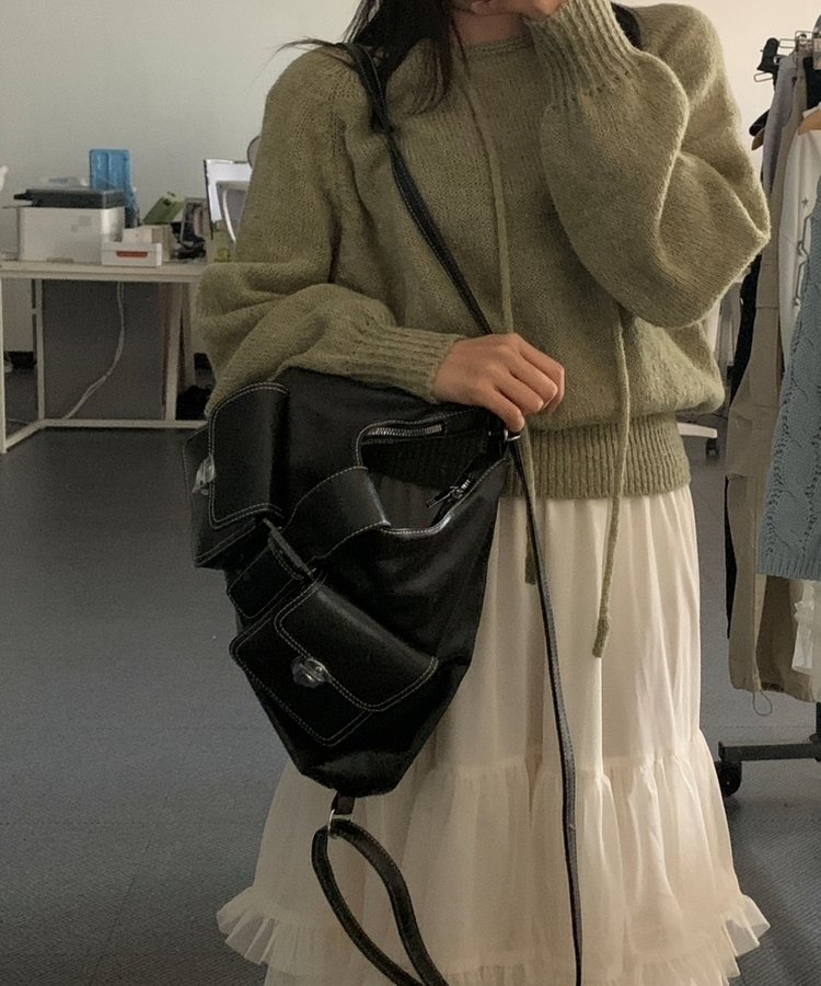 ポケットレザーバックパック BLACK