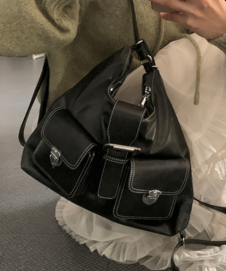 ポケットレザーバックパック BLACK