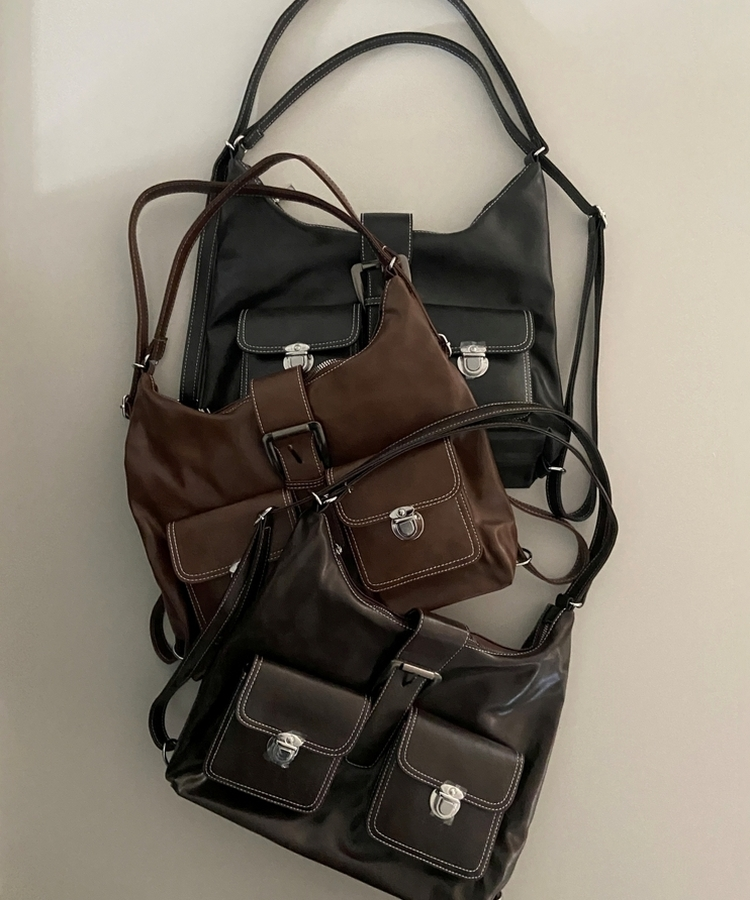 ポケットレザーバックパック