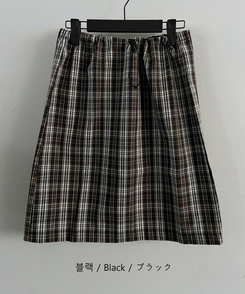 ナイロンチェックミディスカート