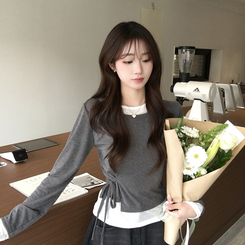 レイヤード長袖Tシャツ CHARCOAL