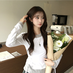 レイヤード長袖Tシャツ WHITE