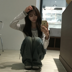 レイヤード長袖Tシャツ WHITE