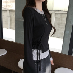 レイヤード長袖Tシャツ BLACK