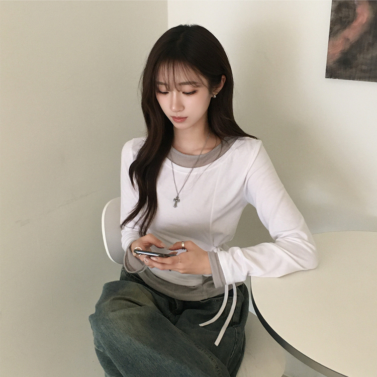 レイヤード長袖Tシャツ WHITE