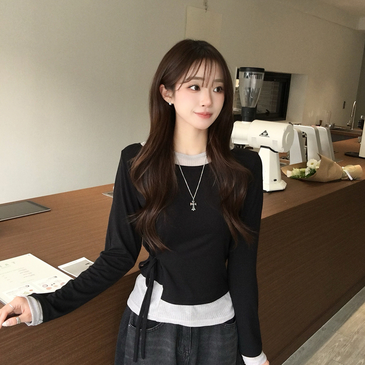 レイヤード長袖Tシャツ BLACK