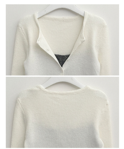 バイカラーレイヤードニットカーディガン