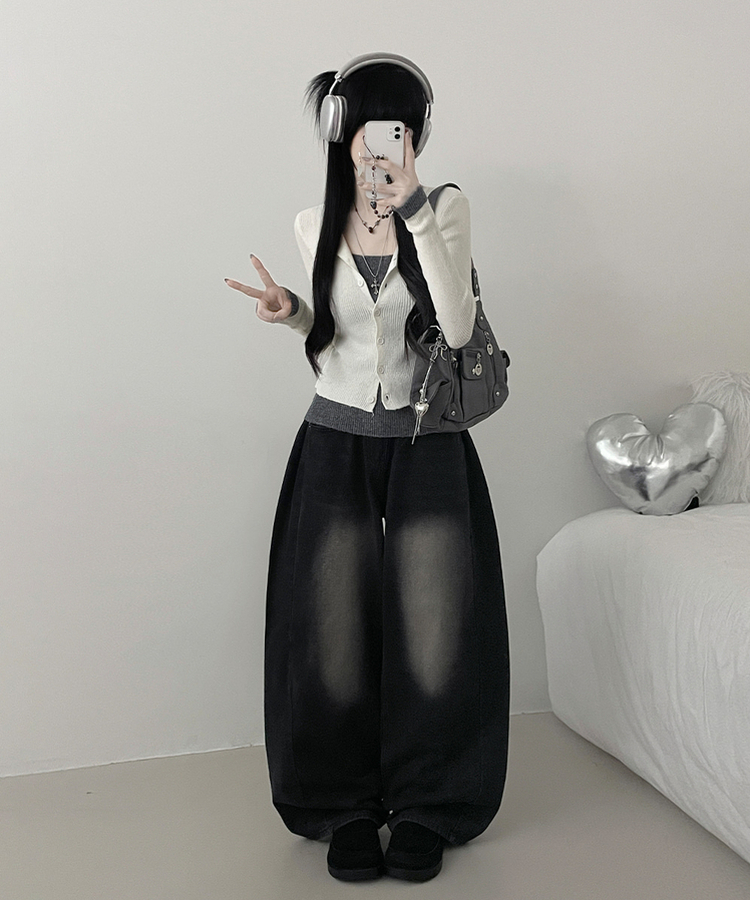 バイカラーレイヤードニットカーディガン IVORY