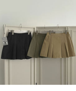 【丈別】プリーツサイドジッパースカートパンツ
