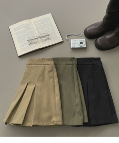 【丈別】プリーツサイドジッパースカートパンツ