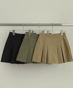 【丈別】プリーツサイドジッパースカートパンツ