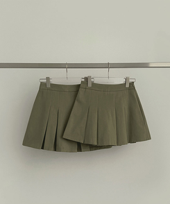 【丈別】プリーツサイドジッパースカートパンツ