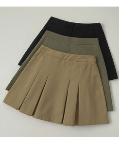 【丈別】プリーツサイドジッパースカートパンツ