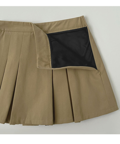 【丈別】プリーツサイドジッパースカートパンツ