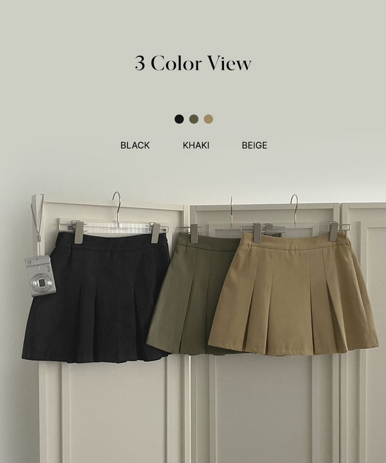 【丈別】プリーツサイドジッパースカートパンツ