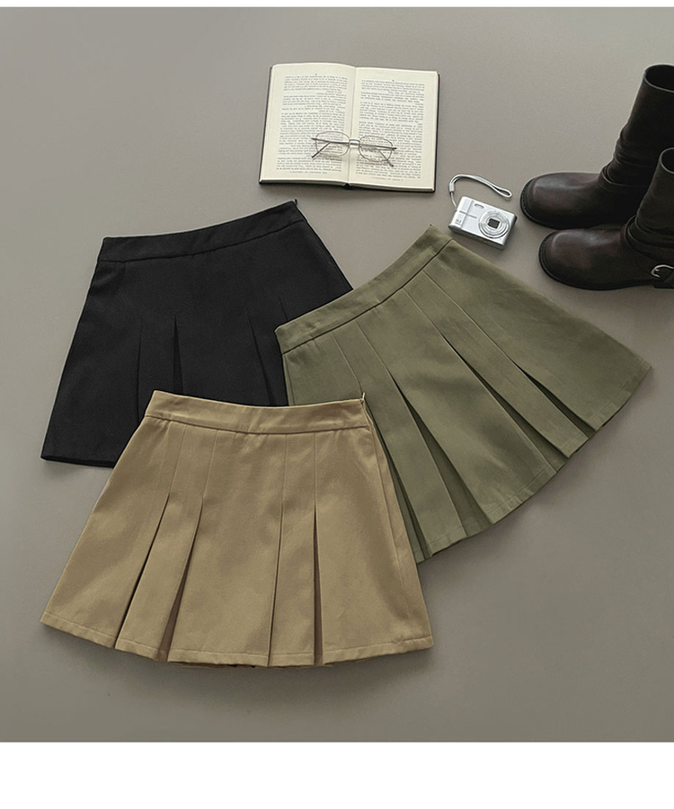 【丈別】プリーツサイドジッパースカートパンツ
