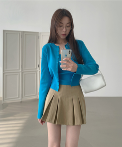 【SET】トレンドキャミソール ニットカーディガン BLUE